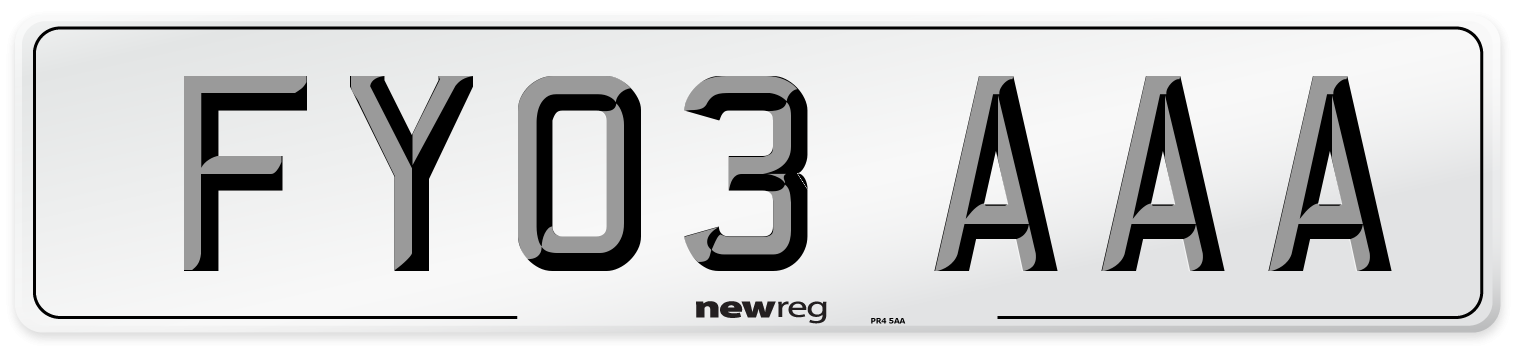 FY03 AAA Number Plate from New Reg